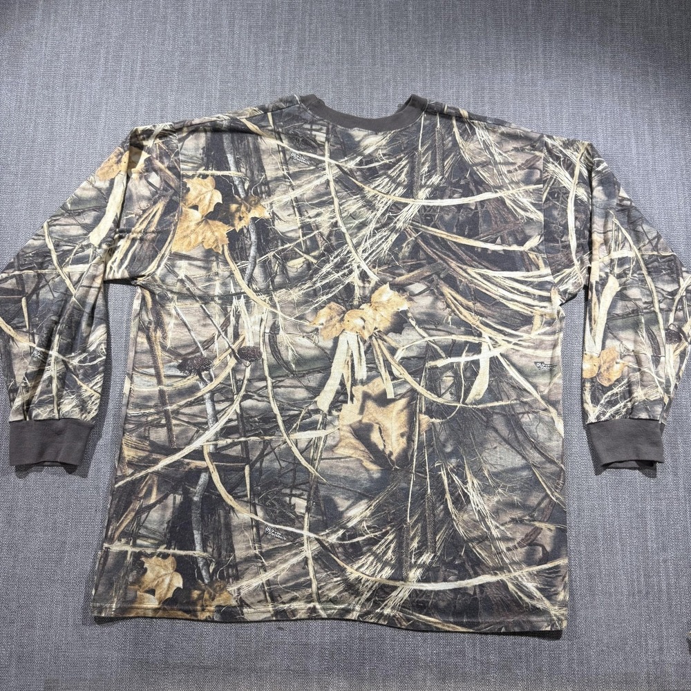 Ranger Shirt Mens 2XL Brown Long Sleeve Camo Pocket Hunting Outdoor Tee
